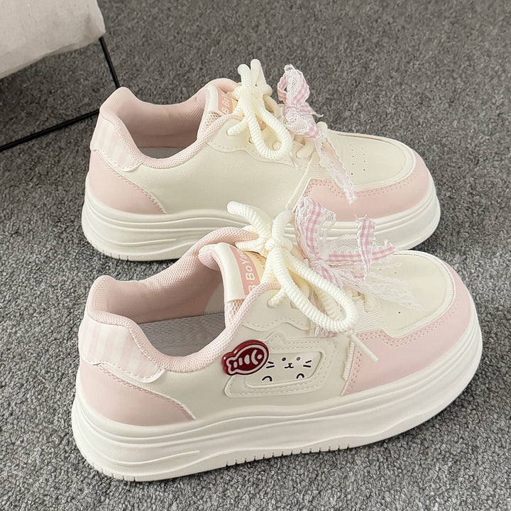 Damen Sportliche Sneakers mit verspieltem Katzenmotiv und bequemer Dämpfung Drune