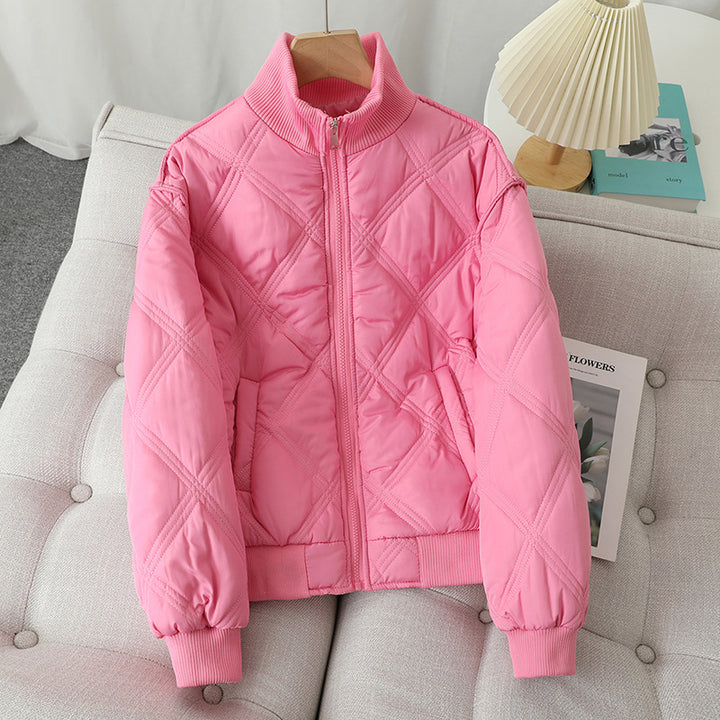 Damen gesteppte Übergangsjacke mit hohem Kragen und elastischen Bündchen Drune