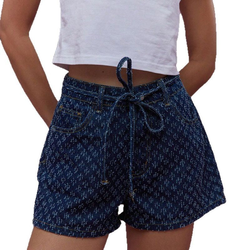 Damen Denim-Shorts mit verstellbarem Bund und lässigem Schnitt Drune