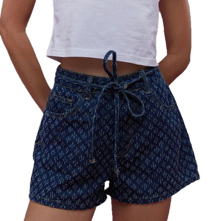 Damen Denim-Shorts mit verstellbarem Bund und lässigem Schnitt Drune