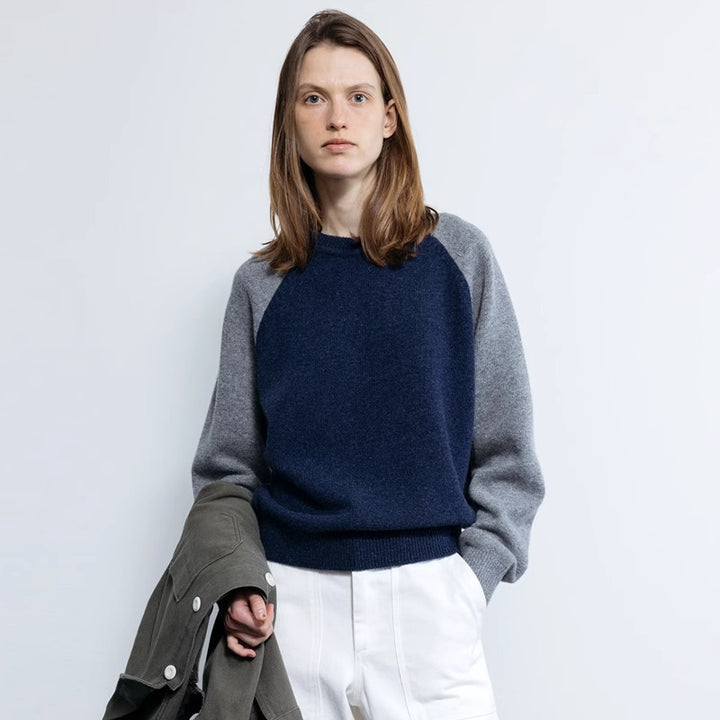 Damen sportlicher Strickpullover mit Raglanärmeln Drune