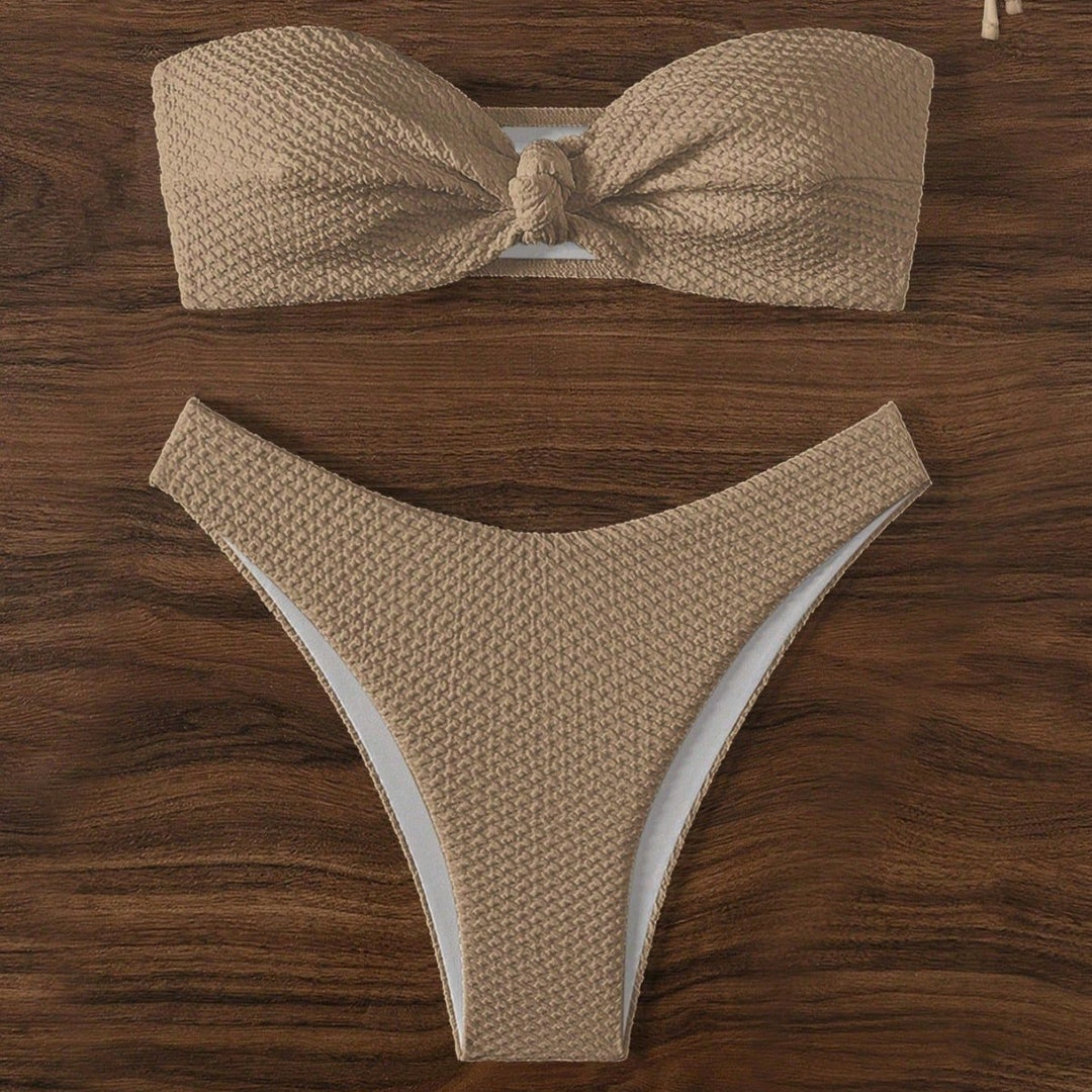 Damen Bandeau-Bikini mit strukturiertem Material Drune
