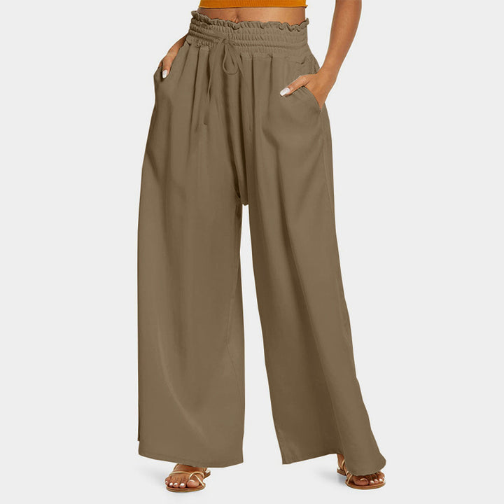 Damen Weitgeschnittene Hose mit elastischem Bund und seitlichen Taschen Drune