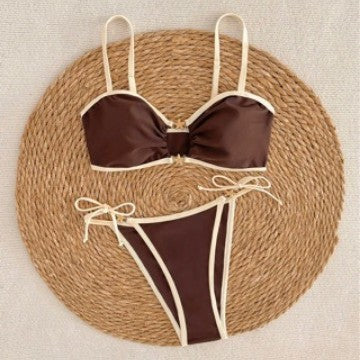 Damen Triangel-Bikini mit dekorativem Schlüssel-Detail Drune