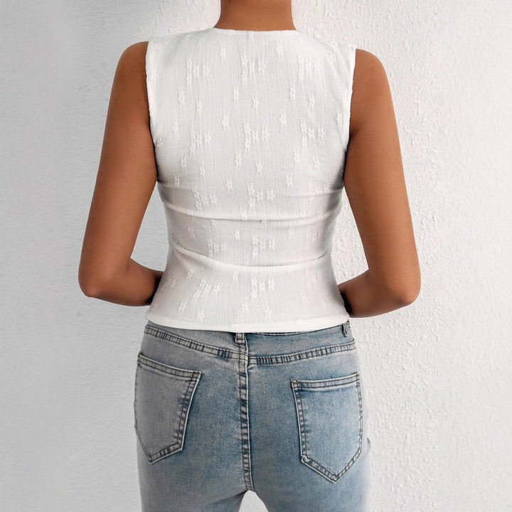 Damen Cut-Out Top mit geknotetem Design Drune