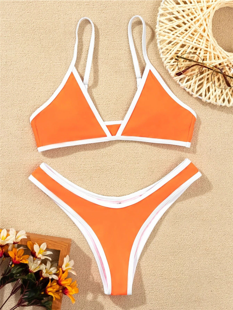 Damen Triangle Bikini Set mit Kontrastbesatz Drune