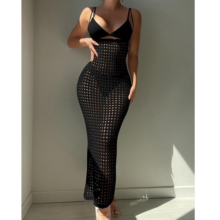 Damen Häkel-Maxikleid im figurbetonten Design Drune