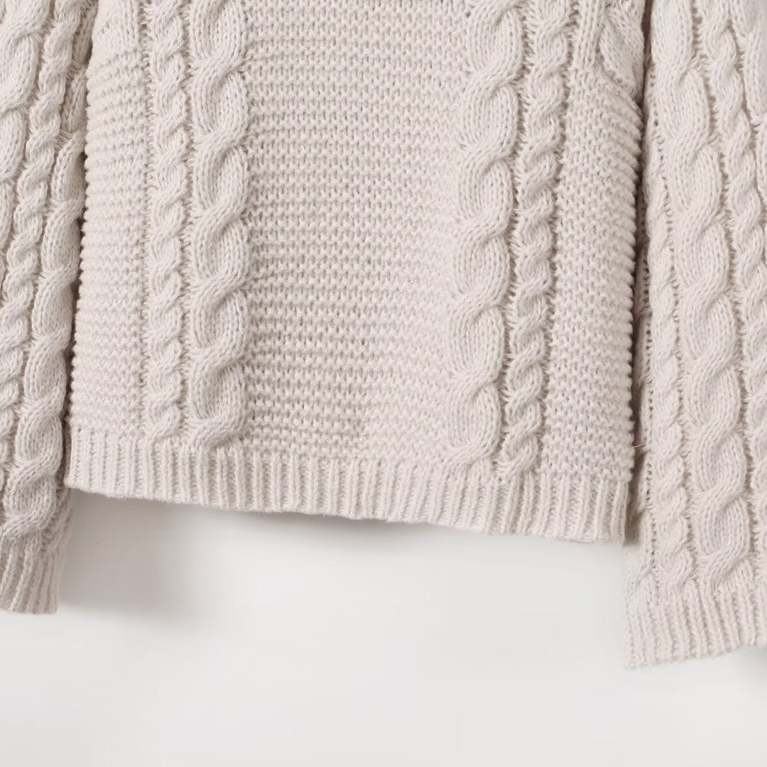 Damen Grobstrickpullover mit strukturiertem Design und weitem Schnitt Drune