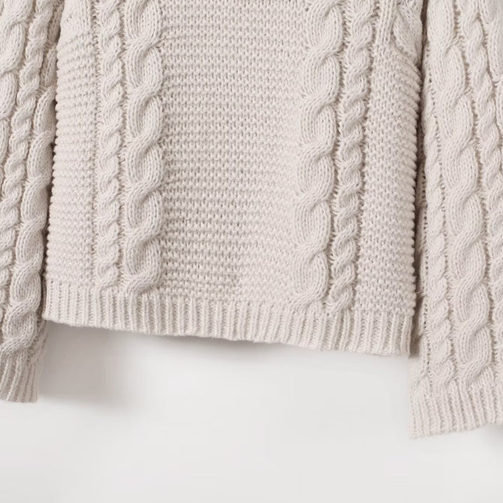 Damen Grobstrickpullover mit strukturiertem Design und weitem Schnitt Drune