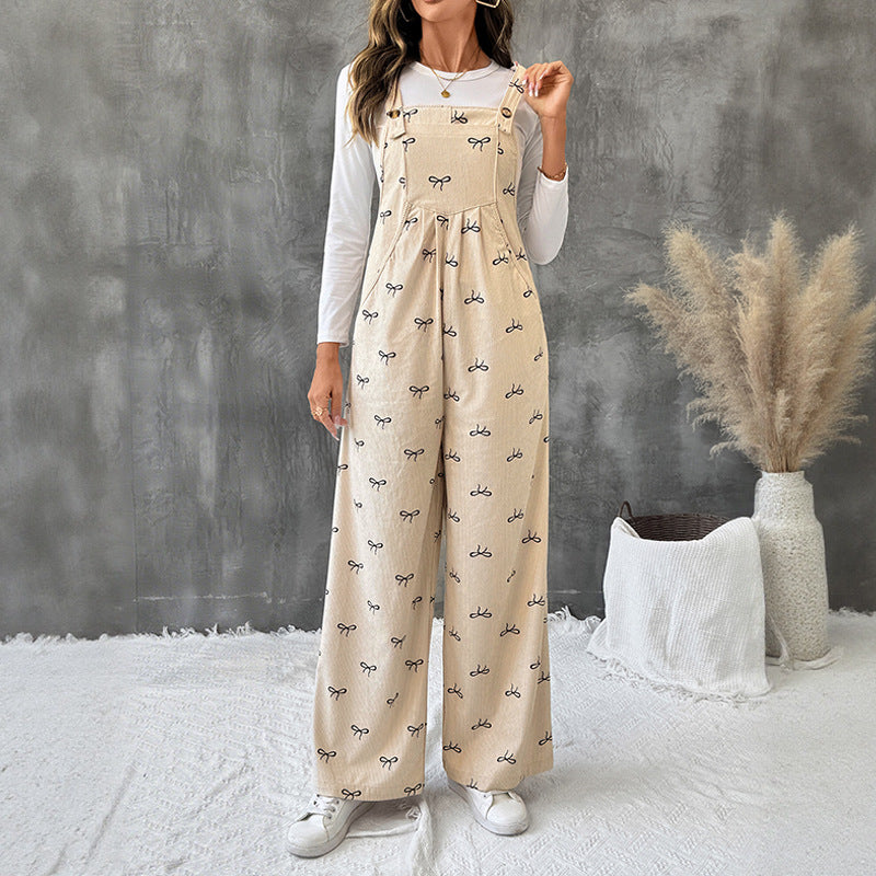 Damen Latzhose mit floralem Druck und praktischem Schnitt Drune