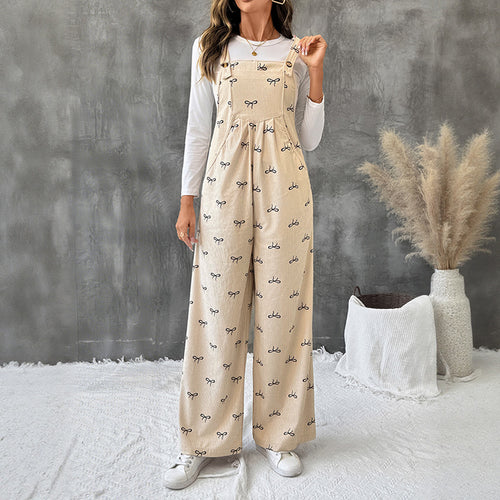 Damen Latzhose mit floralem Druck und praktischem Schnitt Drune