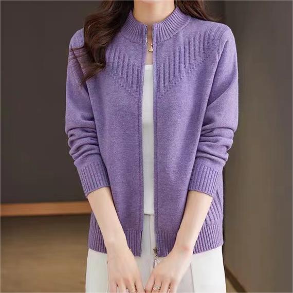 Damen Strickjacke mit hohem Kragen Drune