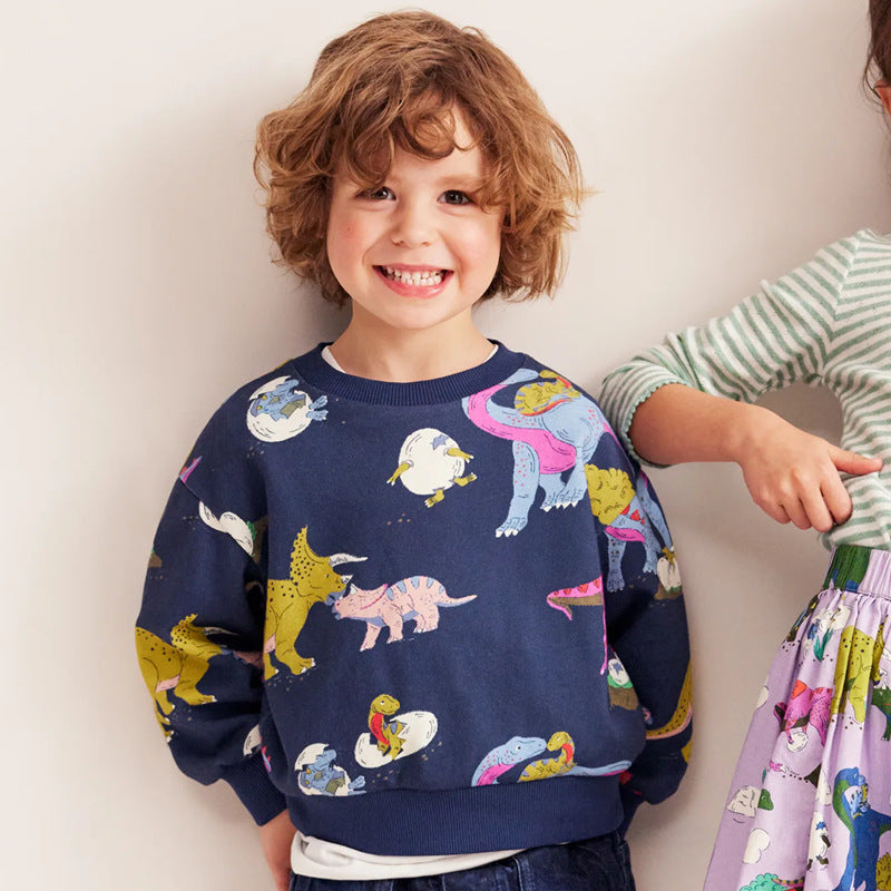 Jungen Sweatshirt mit buntem Dinosauriermuster Drune