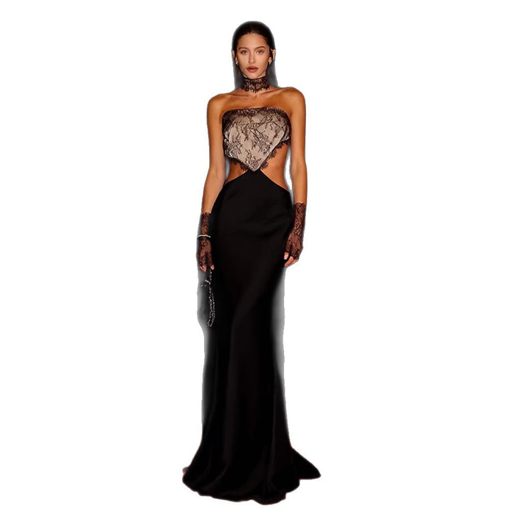 Damen Abendkleid mit verführerischem Spitzenoberteil und figurbetontem Design Drune