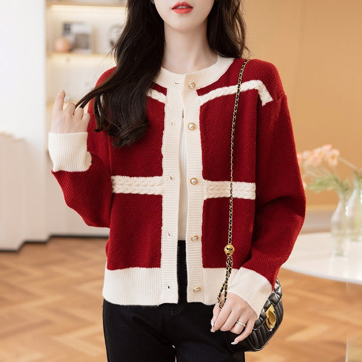 Damen Großer Strickcardigan mit dekorativen Knöpfen und Zopfdetails Drune