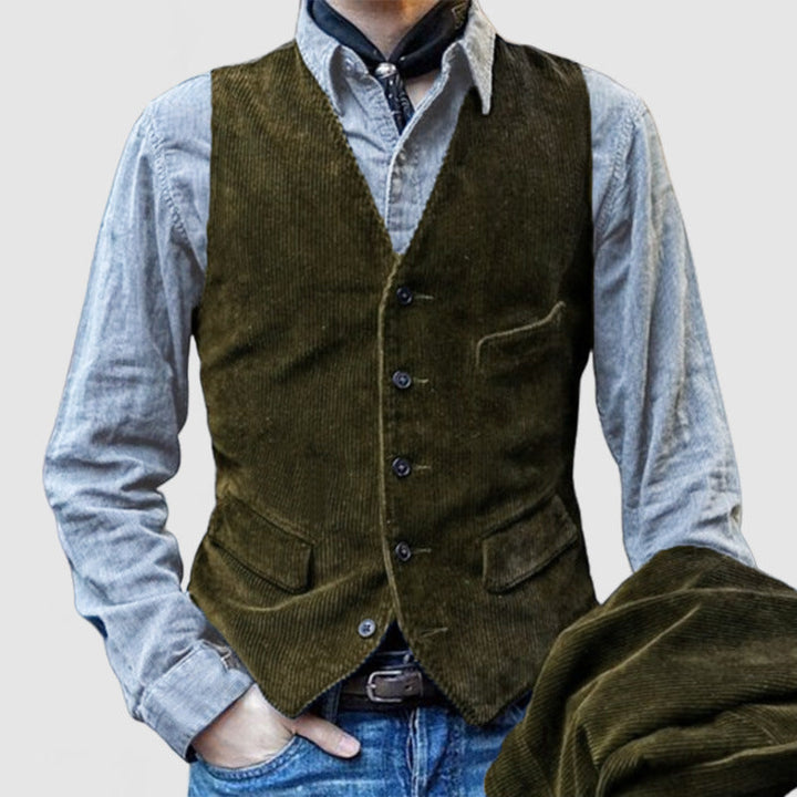 Herren Weste im klassischen Kord-Design mit eleganten Taschen und hochwertiger Verarbeitung Drune