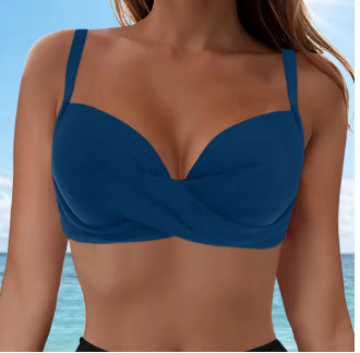 Damen Elegantes Bikinioberteil mit Wickeldesign Drune