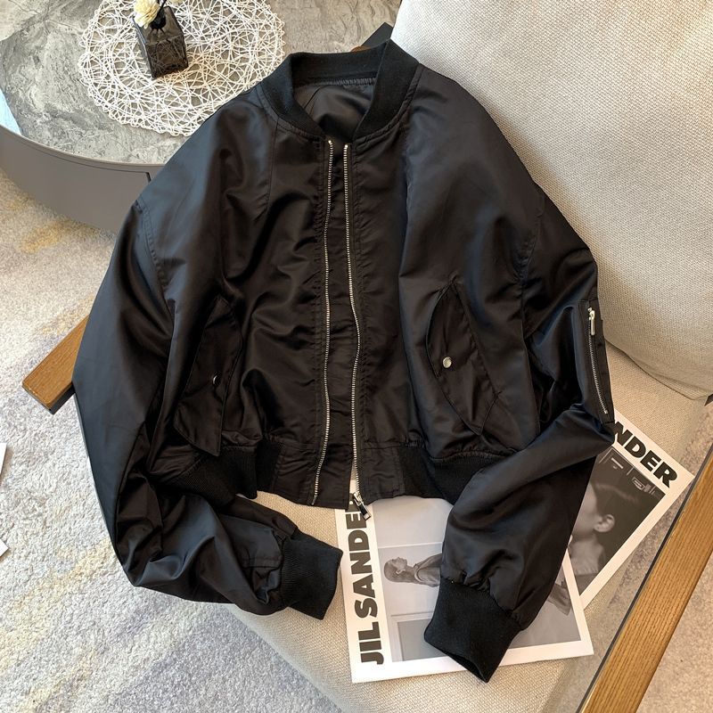 Damen modische Bomberjacke mit praktischen Taschen Drune