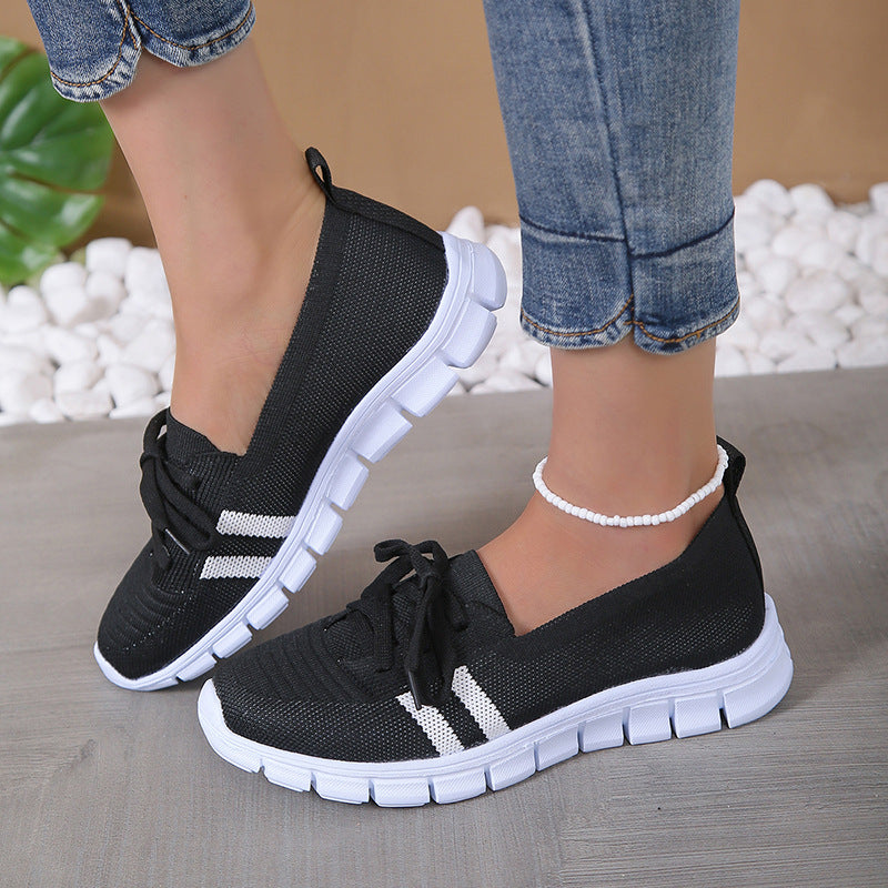 Damen Atmungsaktive und bequeme Freizeitschuhe mit elastischem Obermaterial Drune