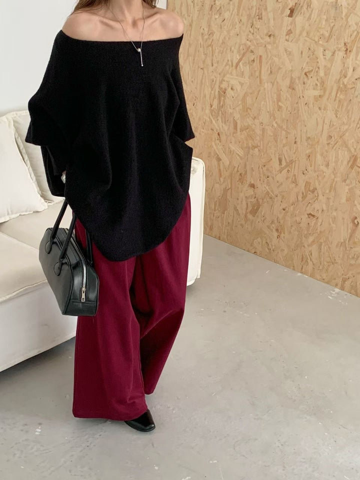 Damen Oversized Pullover mit schickem, weichem Stoff und lässigem Schnitt Drune