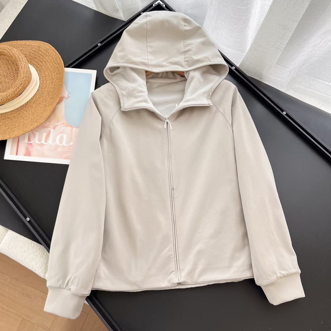 Damen fürdiferente Fleecejacke mit Kapuze Drune