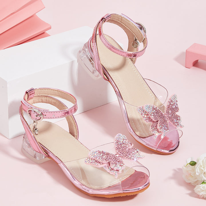 Mädchen Bunte Sandalen mit funkelnder Schmetterlingsapplikation Drune