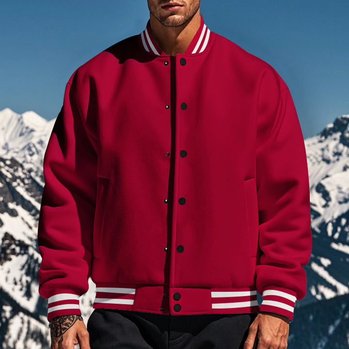 Herren nan stylische College-Varistyjacke mit geripptem Kragen, elastischen Bündchen und wärmender Thermowattierung Drune