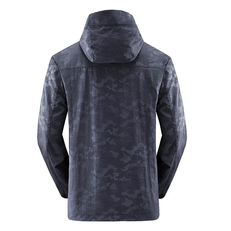 Herren wasserabweisende Camouflagejacke mit verstellbarer Kapuze Drune