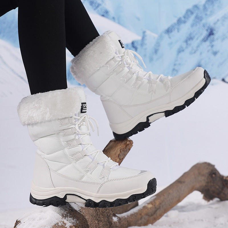 Damen Gefütterte Winterboots mit rutschfester Sohle und isolierendem Futter Drune