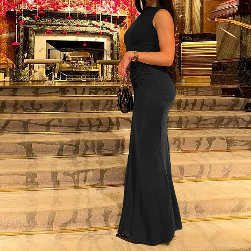 Damen Maxikleid mit körperbetontem Schnitt und eleganter Drapierung Drune