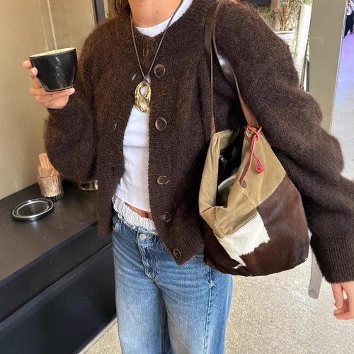Damen Strickjacke mit Knopfdetails und lässigem Schnitt Drune