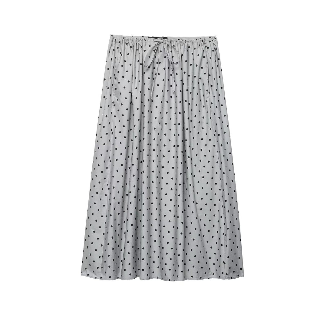 Damen Midi-Rock mit verspieltem Punkte-Design und elastischem Taillenzug Drune