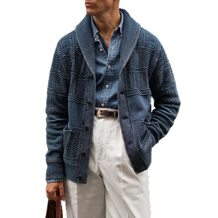 Herren Strickjacke mit innovativem Muster und großen Taschen Drune