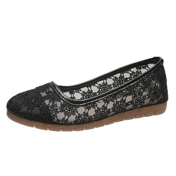 Damen elegante Ballerinas aus filigranem Spitzenmaterial Drune