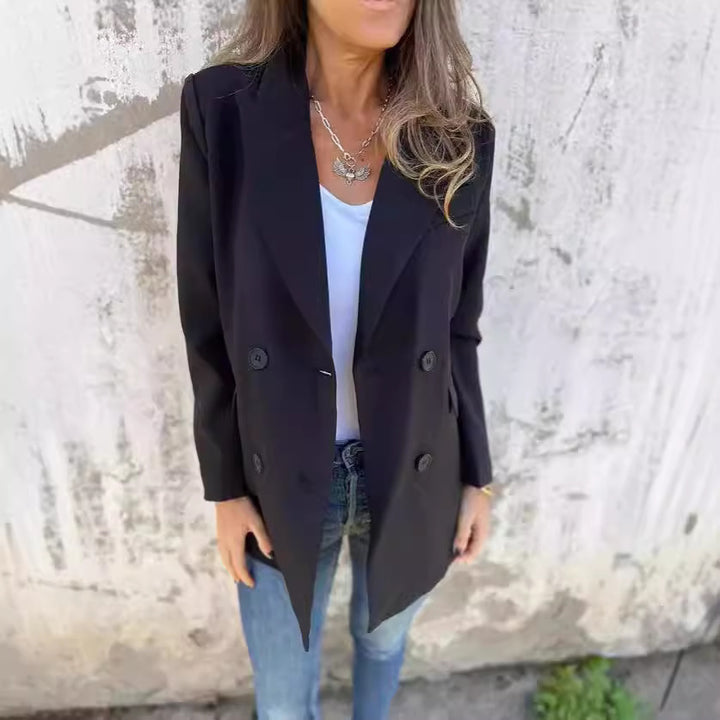 Damen eleganter Blazer mit doppelter Knopfleiste und stylischem Schnitt Drune