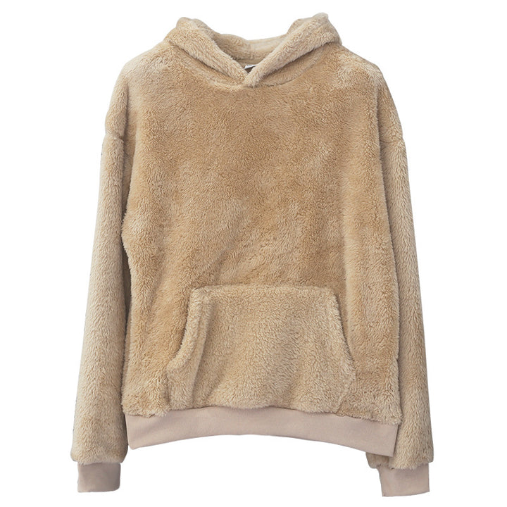 Damen kuscheliger Kapuzenpullover aus Fleece Drune