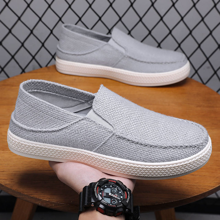 Damen nan gestrickter Slip-On-Freizeitschuh mit elastischem Einstieg und strukturierter Plateausohle Drune