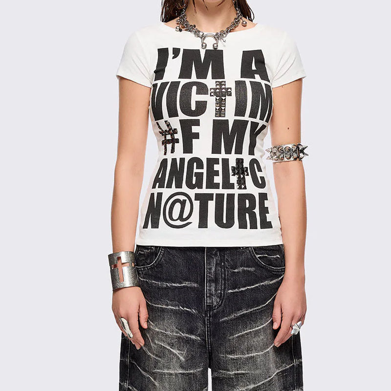 Damen T-Shirt mit kreativem grafischen Aufdruck Drune