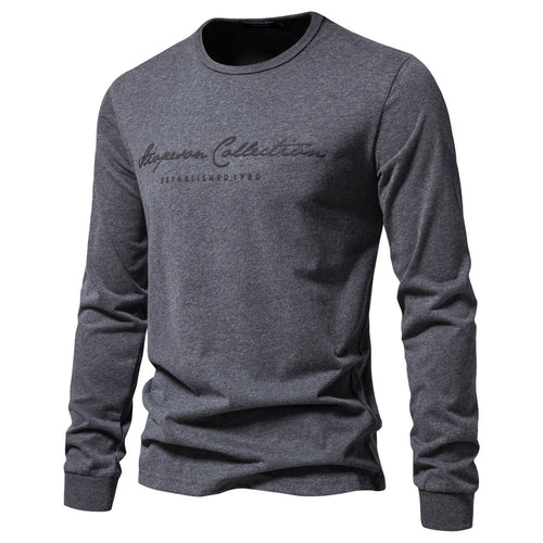 Herren nan minimalistisches Rundhals-Sweatshirt aus Baumwollmischung mit gerippten Bündchen Drune