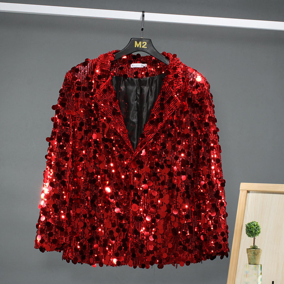 Damen Pailletten Blazerjacke mit modernem Schnitt und glamourösen Akzenten Drune