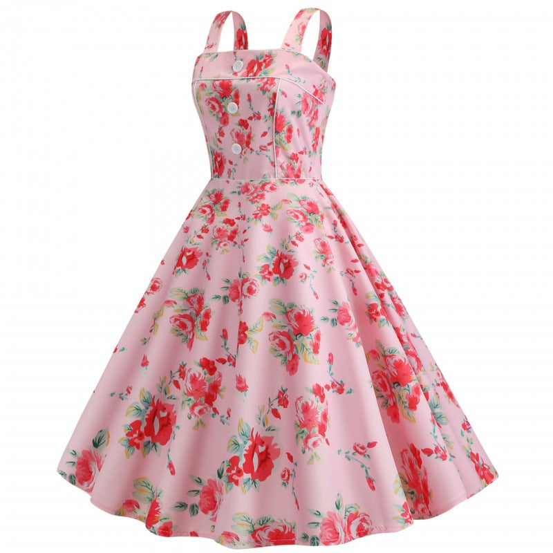 Damen Swingkleid mit floralem Mustermix und eleganter Schürze Drune