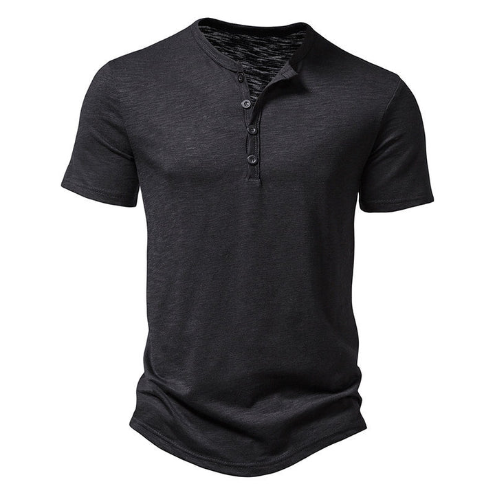 Herren Relaxed Fit Kurzarm Henley-Shirt Drune
