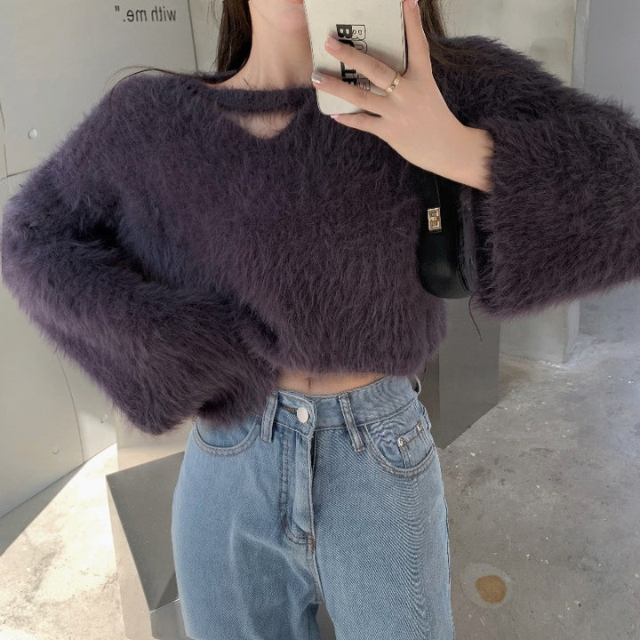 Damen kuscheliger Pullover mit weichem Material und lässigem Schnitt Drune