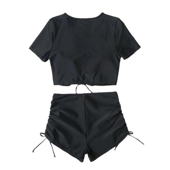 Damen Sport-Bikini mit floralem Design und hohem Bund Drune
