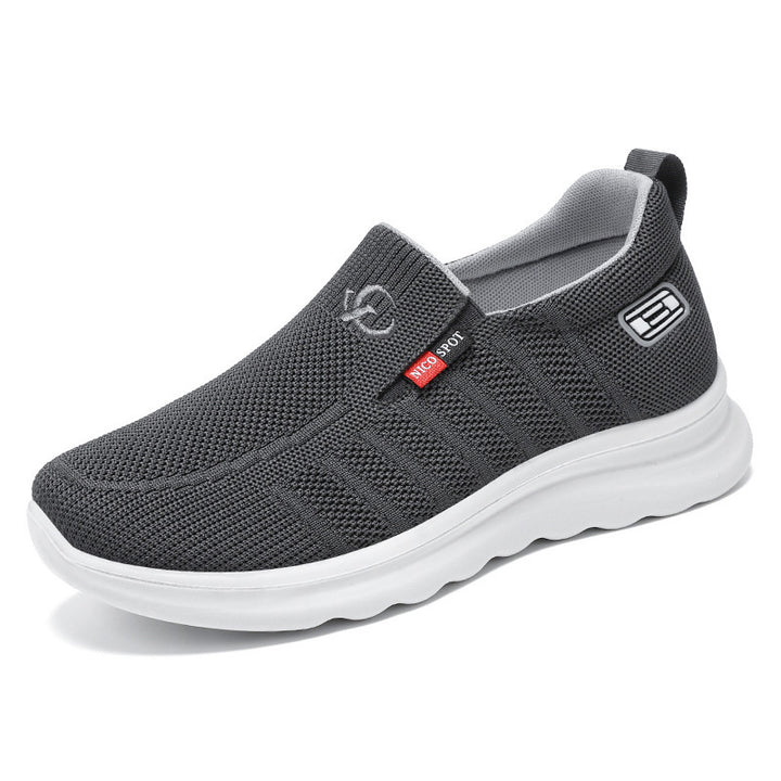 Herren nan atmungsaktiver Slip-On Strick-Freizeitschuh mit elastischem Einstieg, gepolsterter Komfortsohle und rutschfester Wellenlaufsohle Drune