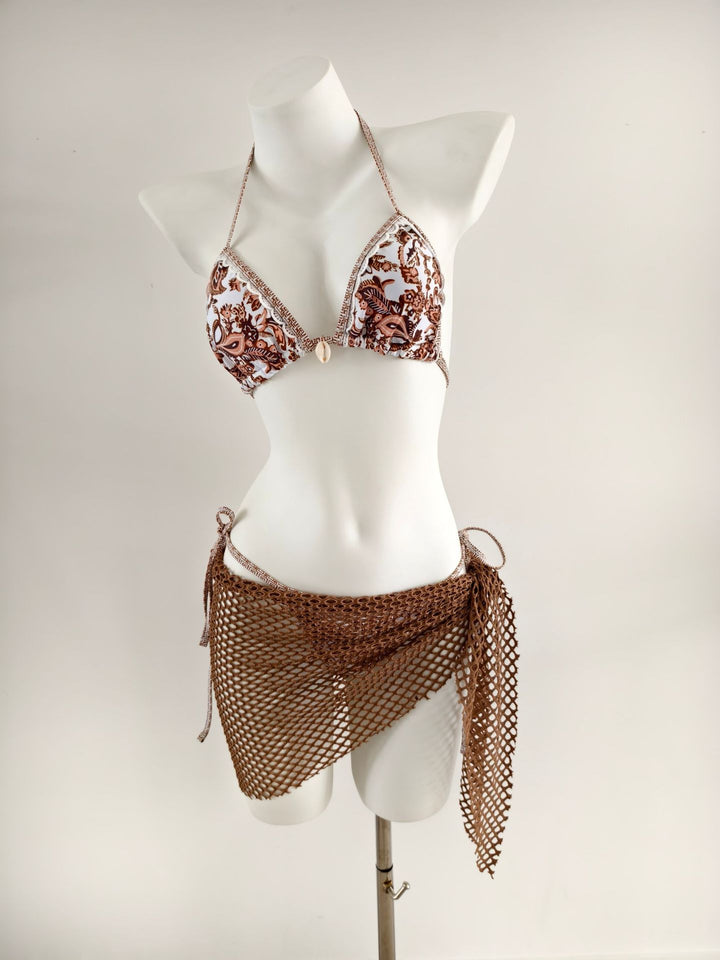 Damen Triangel-Bikini mit modischen Netzrock-Details Drune