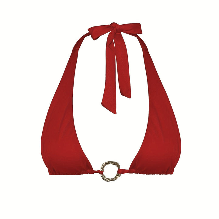 Damen Triangel-Bikini mit verstellbaren Riemen und elegantem Ringdetail Drune