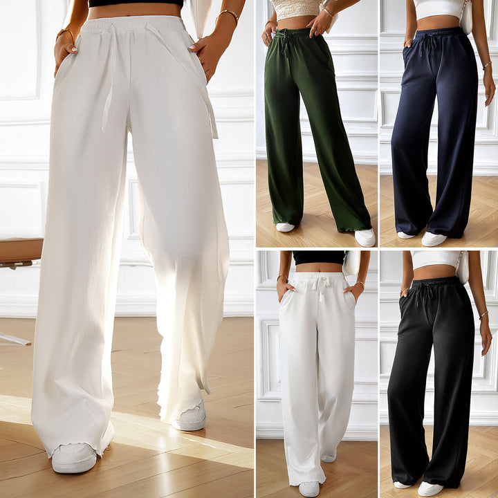 Damen weite Sommerhose mit elastischem Bund und seitlichen Eingrifftaschen Drune