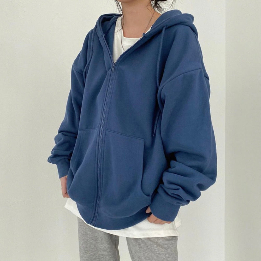 Damen Zipper Hoodie mit oversized Schnitt Drune