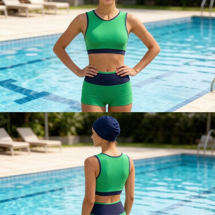 Damen Sportliches Bikini-Set mit hoch geschnittenem Höschen Drune